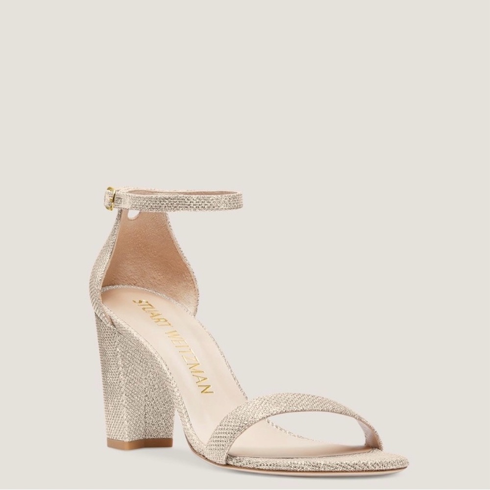 Stuart Weitzman Nearlynude Poudre Pink Block Heel Sandals - Picture 3 of 8